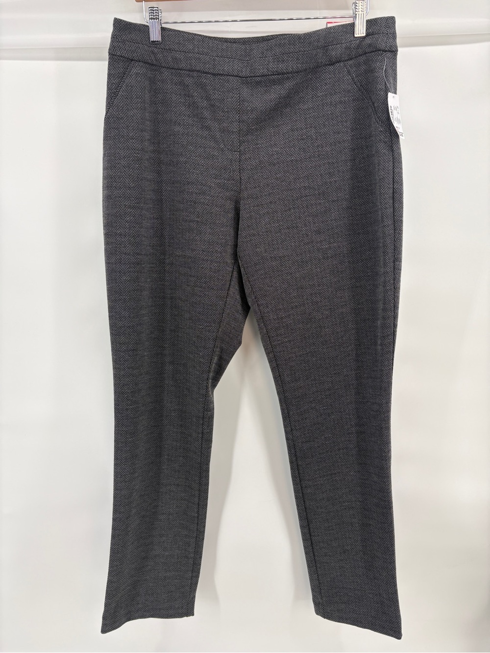 CJ Banks Classic Fit Straight Leg Dress Pants Gray Herringbone Women’s X NWT